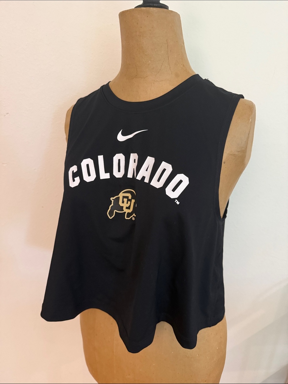 Nike sz S Black Colorado CU Buffs Graphic Cropped Tank like new condition